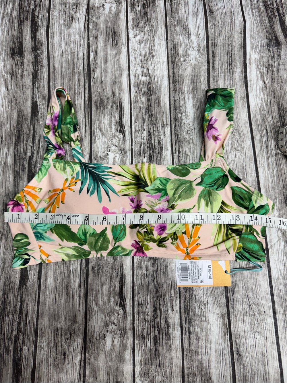 Kona Sol Pink Tropical Floral Bikini Top - Picture 2 of 5